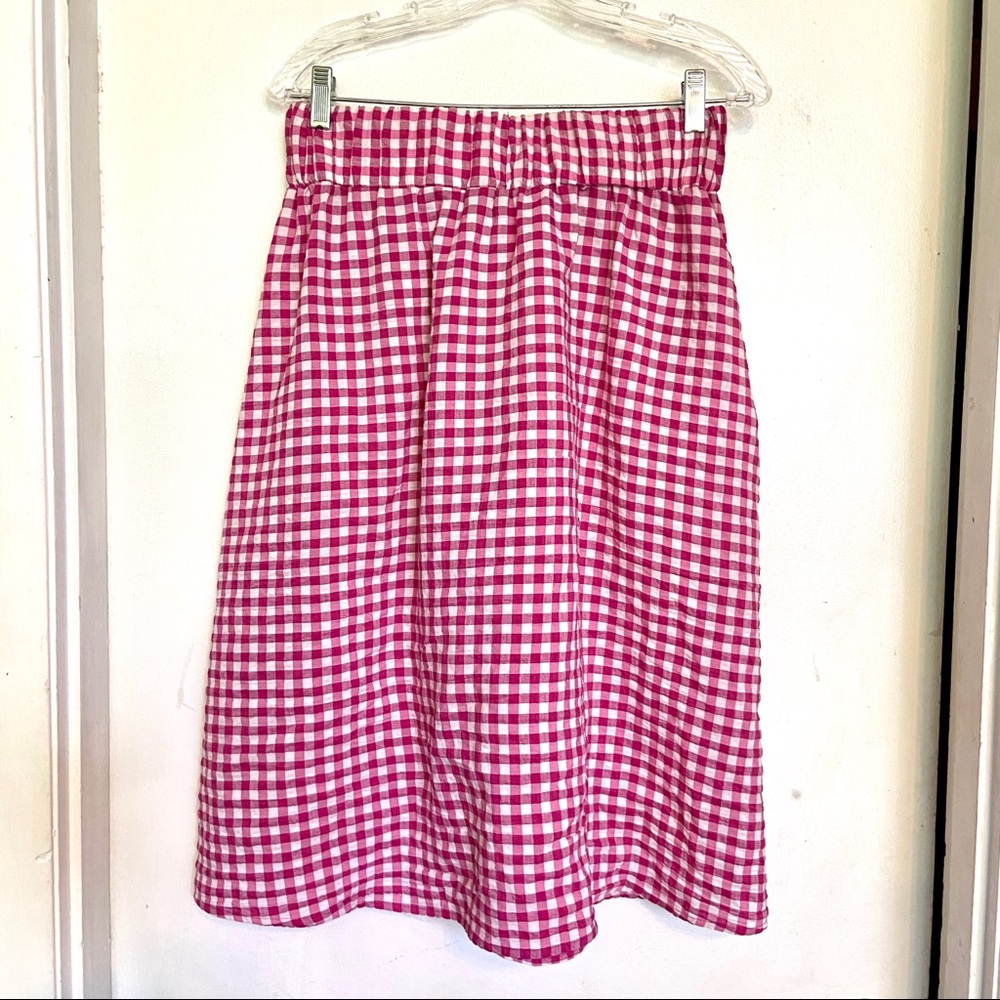 Zara Basic Gingham Midi Skirt - image 4